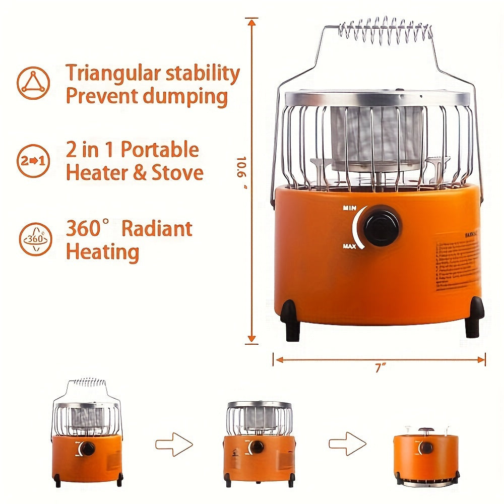 PropaneMaster 9000 BTU 2-in-1 Portable Gas Stove - Reliable Indoor & Outdoor Heating, and Cooking.