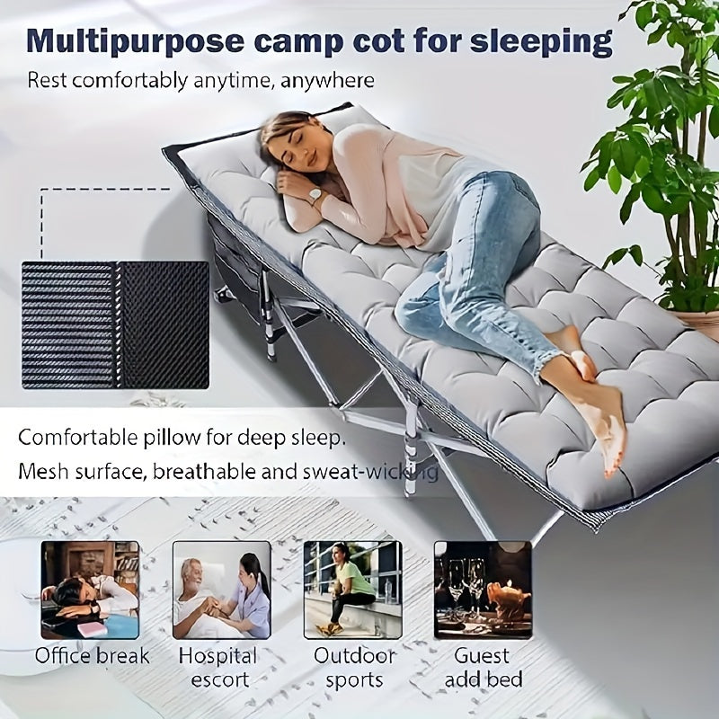 1pc 75in Extra-Large Double-Sided Mattress Foldable Portable Heavy-Duty Outdoor Bed,