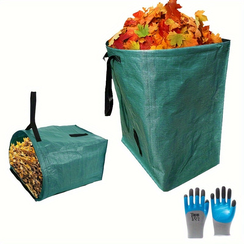 Extra-Large 52.83gal Garden Waste Bag with Work Gloves - Durable, Waterproof, Perfect for Leaves, Grass Clippings & Recycling, Garbage Bag,