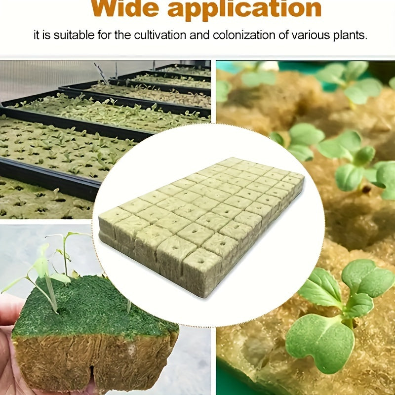 200pcs Rockwool Moisture-Retaining Plant Starter Blocks Starter Cubes, Seed Germination, and Plant Rooting, Non-Fertilized,
