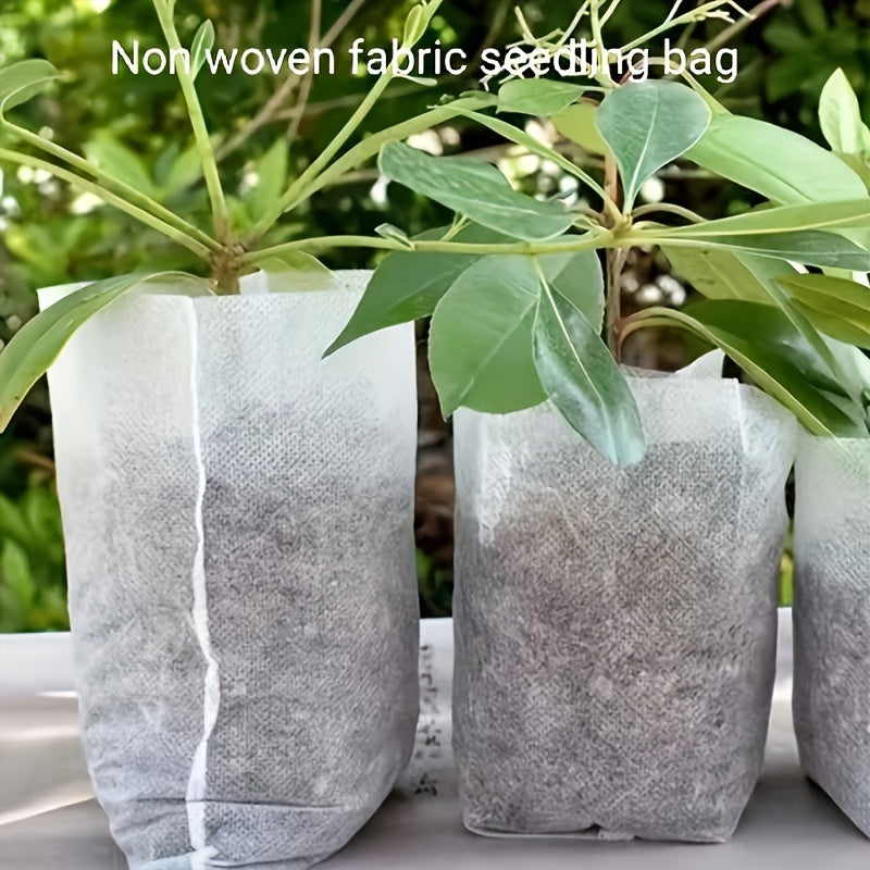 100 PCS Non-Woven Fabric Seedling Bags - Perfect for Indoor and Outdoor Planting