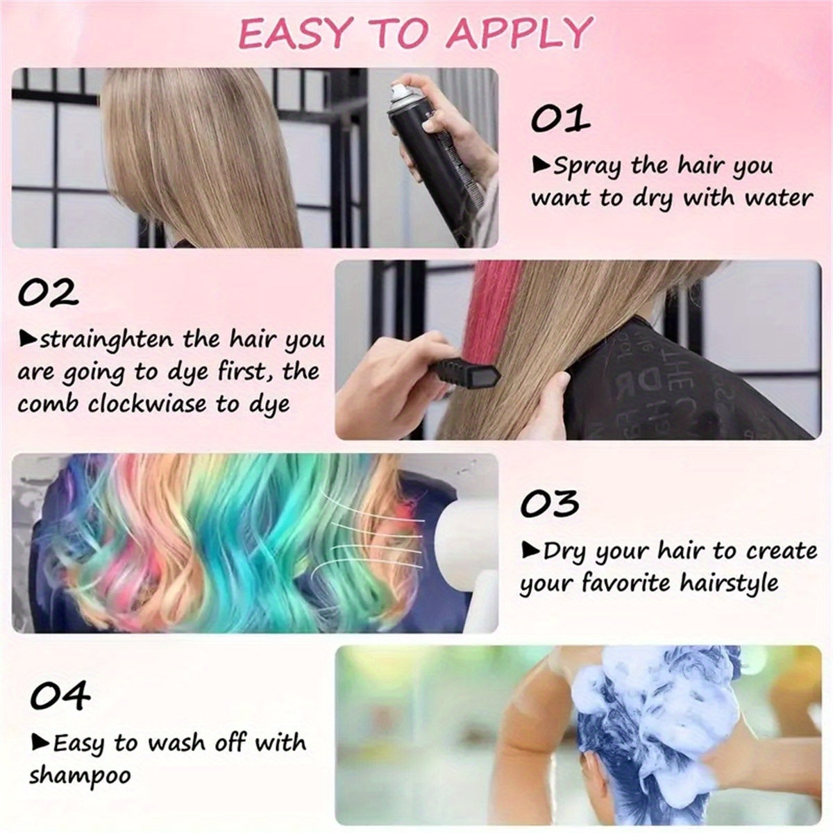 10 Color Hair Chalk Comb, Y2K Hair Chalk Comb, Temporary Washable Hair Color Dye For Birthday Halloween Christmas