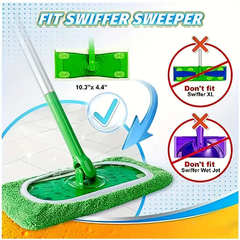 6pcs Set of Washable and Reusable Mop Pads, Highly Absorbent Suitable for Dry and Wet Floors, Easy to Clean,