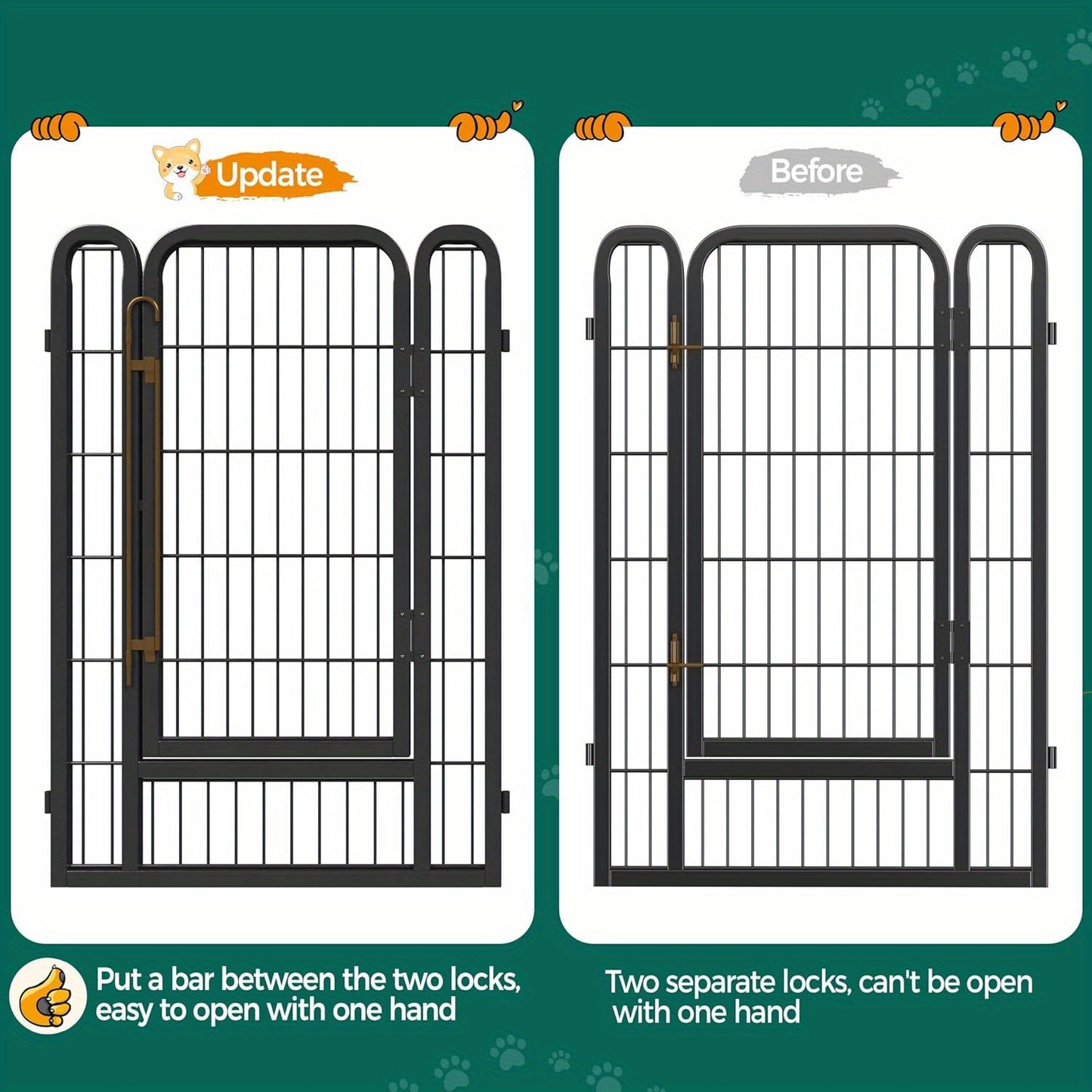 16/8 Panels Dog Playpen, Outdoor, Indoor