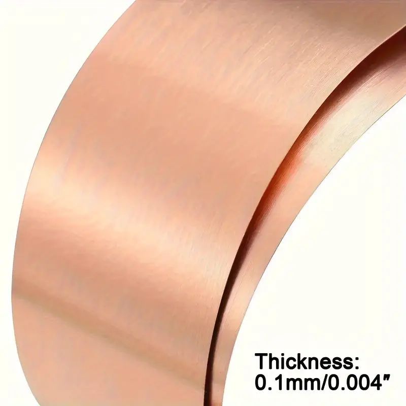 99.9% Pure Copper Metal Sheet for Grounding, Crafts & Industrial Use - 0.1mm Thickness - Conductive Copper Tape