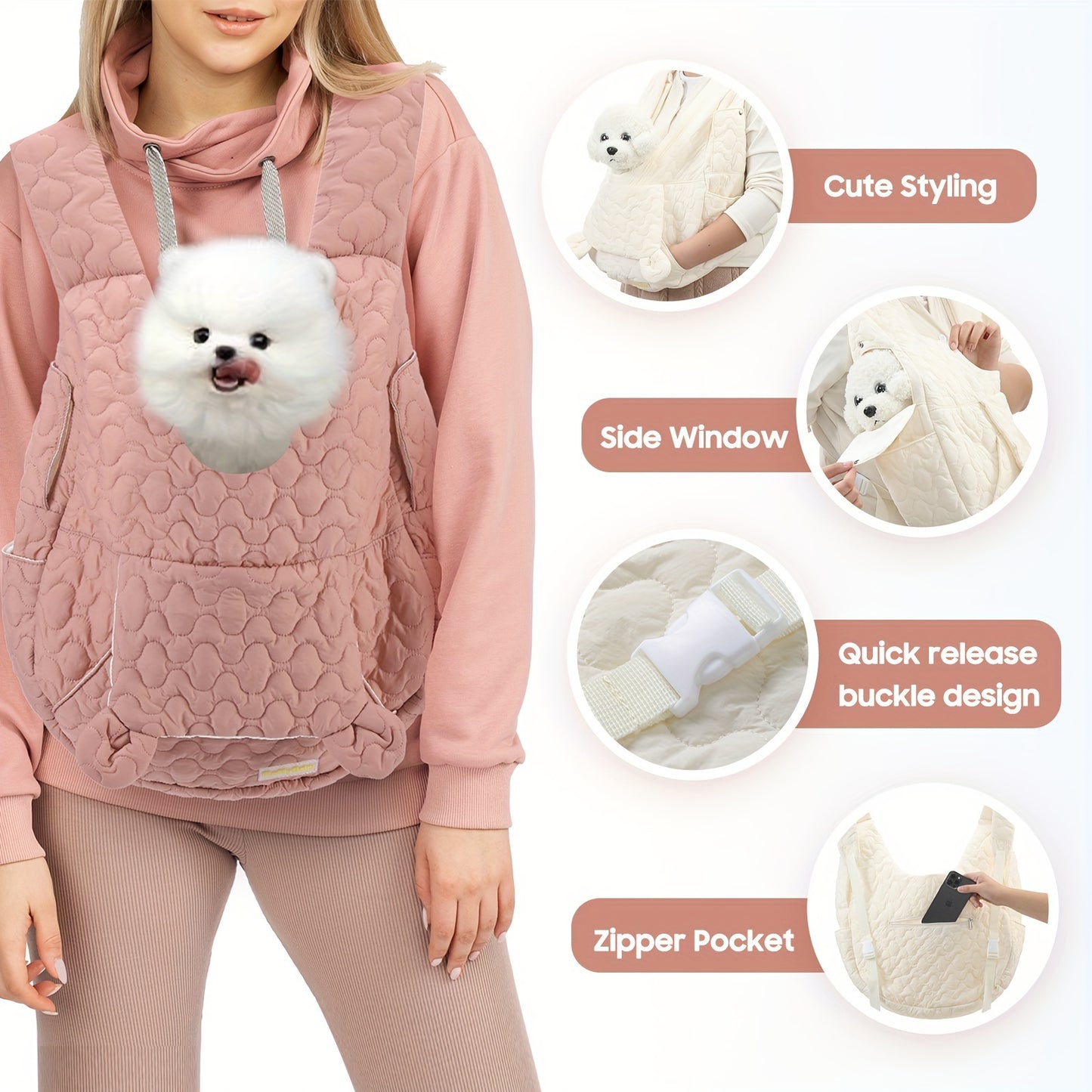 Fluffybaby Dog Sling Carrier - Winter Pet Bag