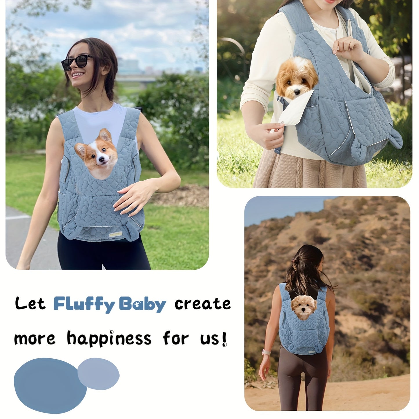 Fluffybaby Dog Sling Carrier - Winter Pet Bag
