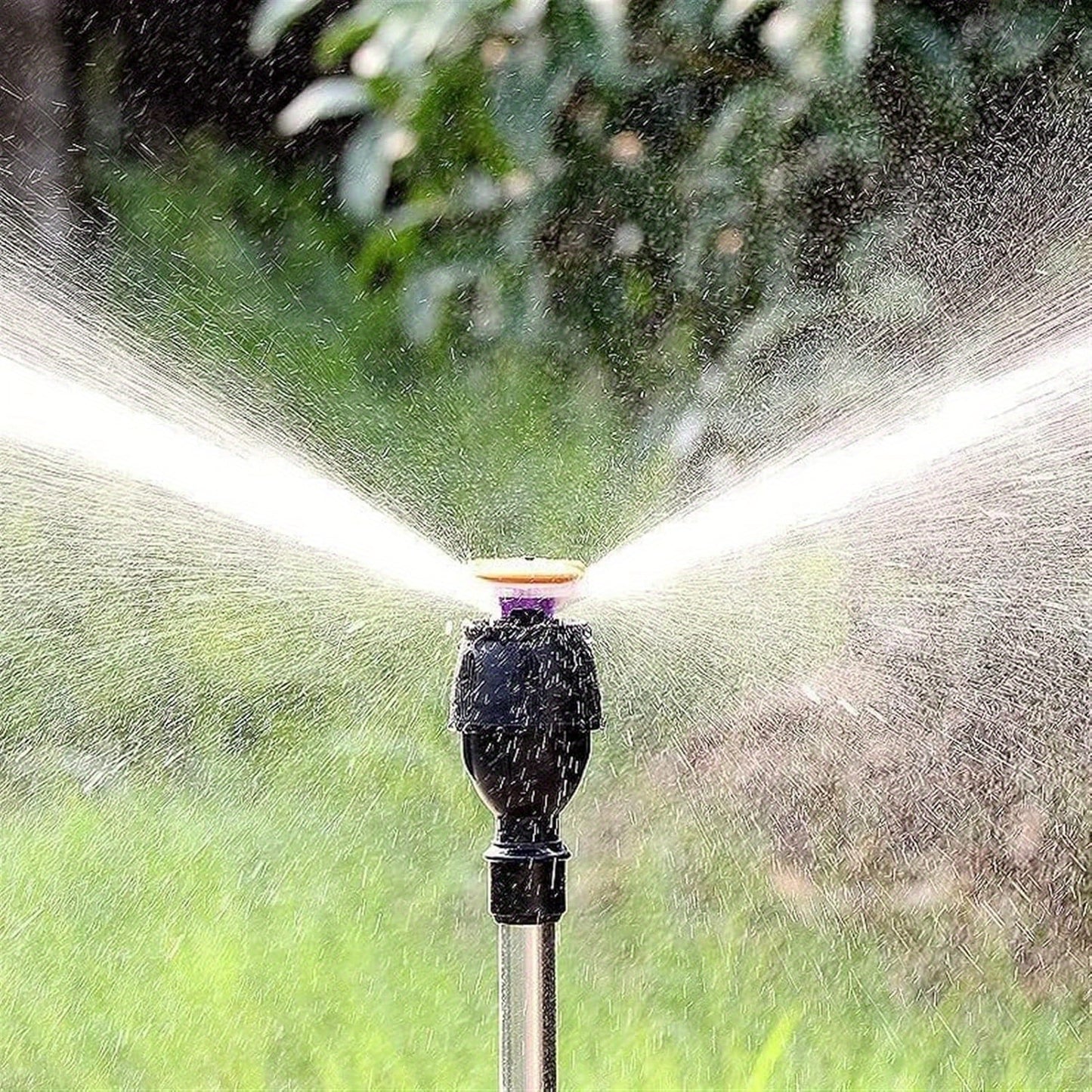 Rotary Irrigation Tripod Sprinkler - 360 Degree Watering Nozzle, Telescopic Support, Stainless Steel.