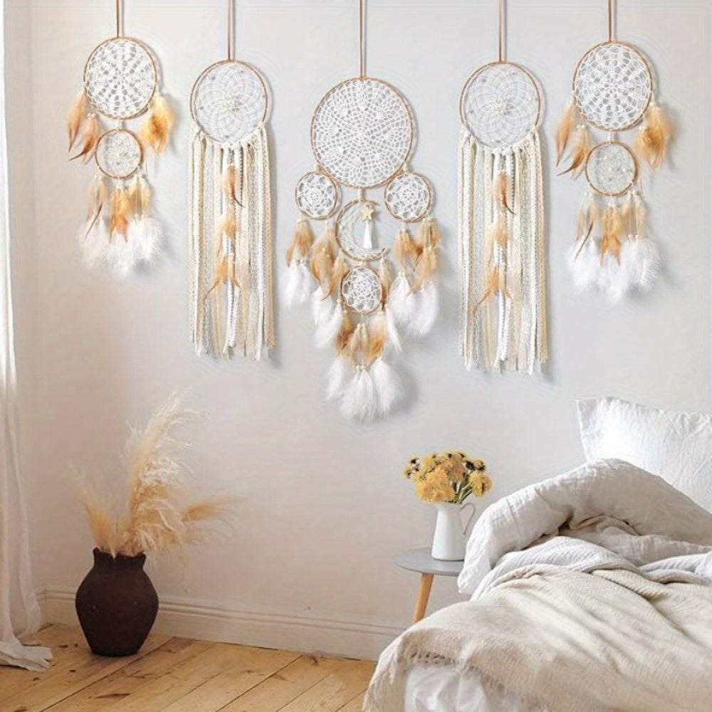 5 Pack Large Size Dream Catcher - Handmade Bohemian Wall Decoration