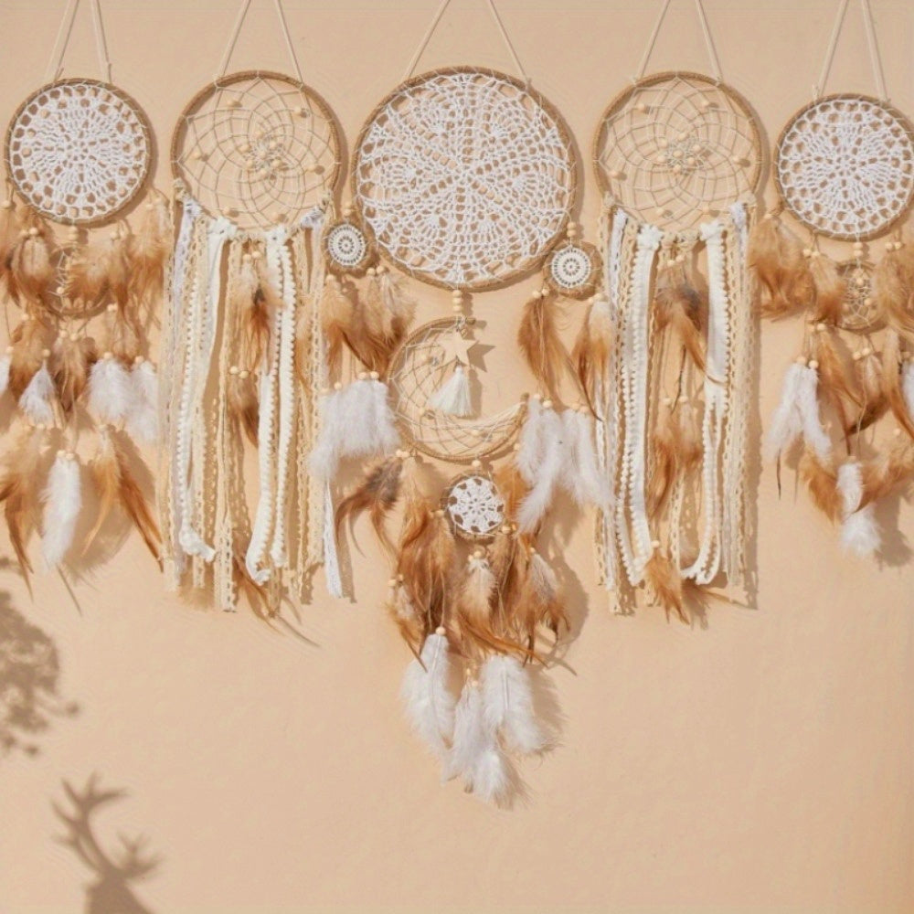 5 Pack Large Size Dream Catcher - Handmade Bohemian Wall Decoration