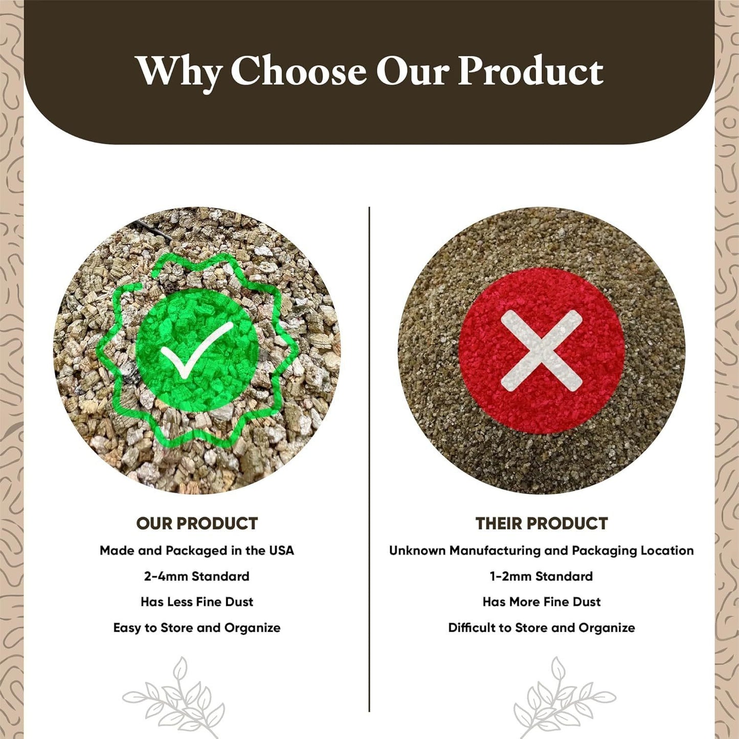 3 Quarts Organic Vermiculite for Plants Horticultural Coarse Vermiculite Natural Soil Additive for Potted Plants Gardening Mushrooms Seed Starting