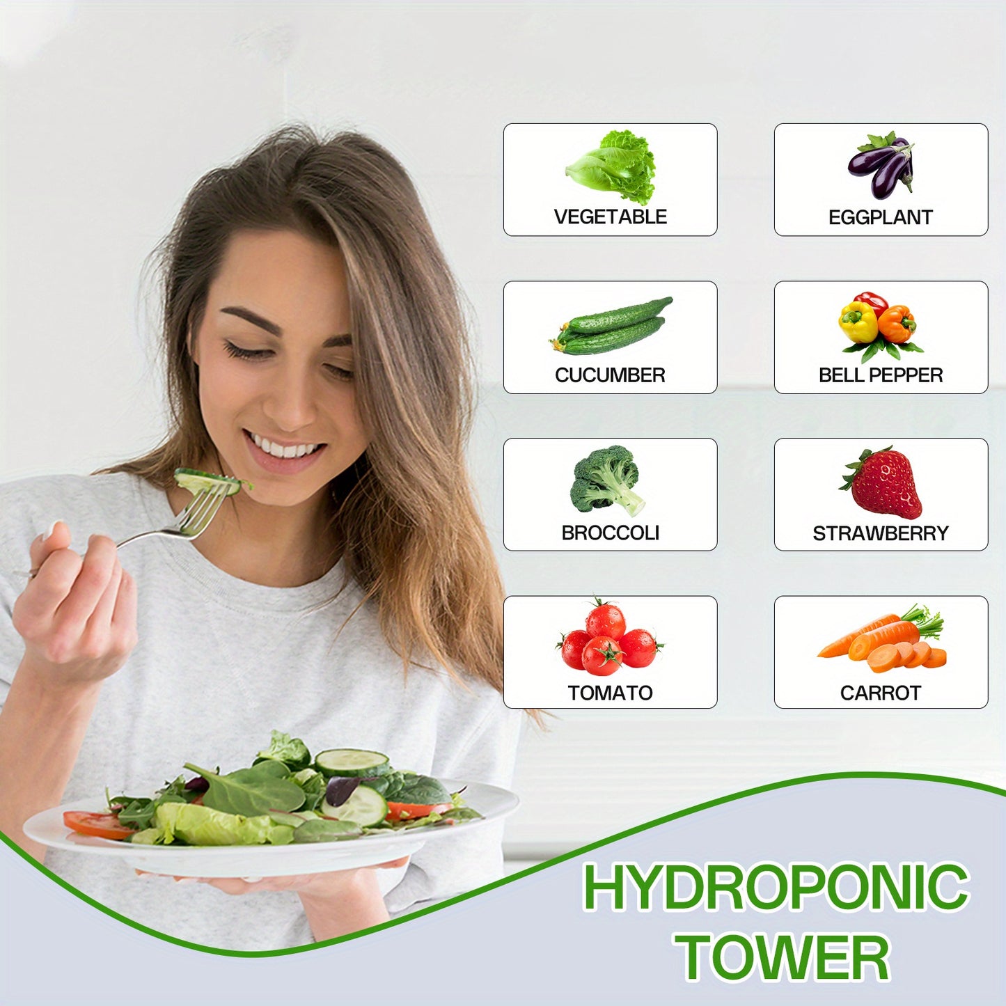 Hydroponic Tower Starter Kit - 80 Slots Vertical Hydroponic Planter - With Water Pump Planter Tower