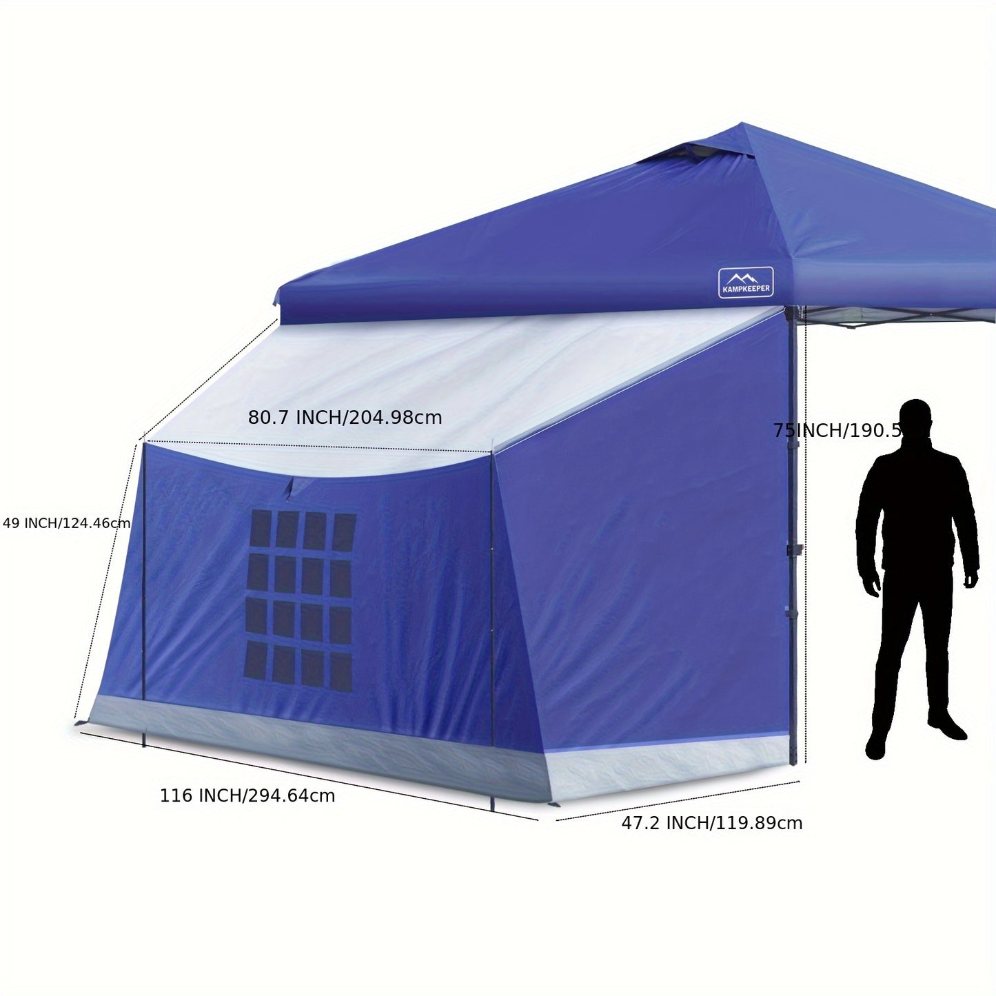 Side Tent, Camping Tent for 10' x 10' Pop Up Canopy, Easy Set Up Gazebo.
