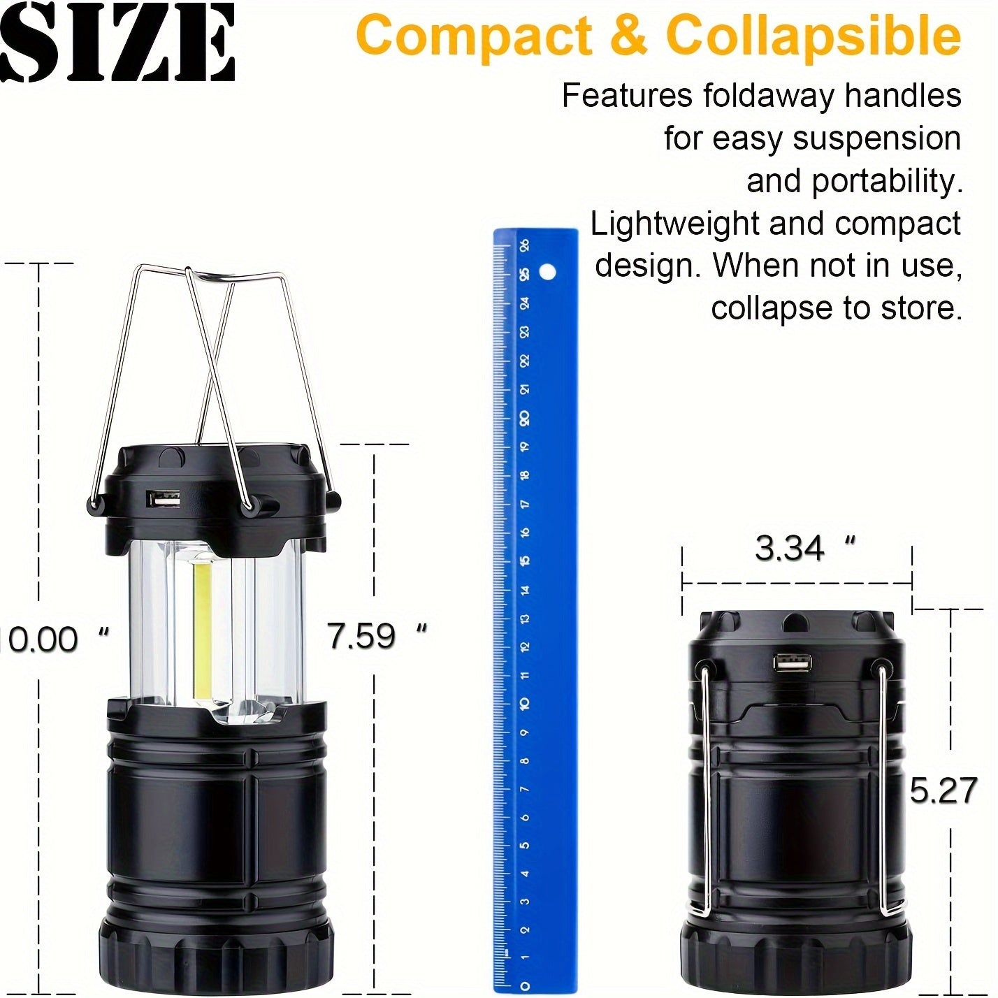 4 Pack Solar Camping Lantern, USB Rechargeable