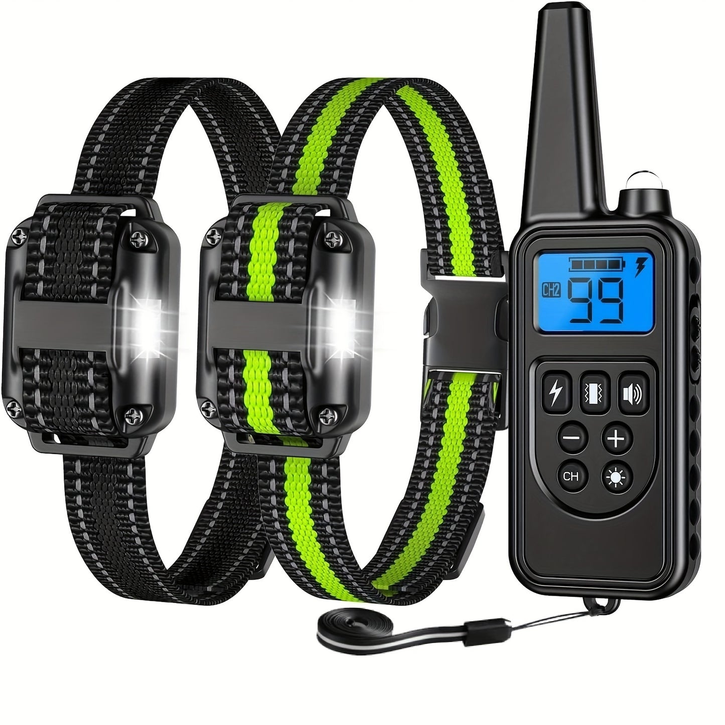 3000Ft Waterproof Dog Training Collar With Remote, Dog Shock Collar With Beep, Vibration, Light,