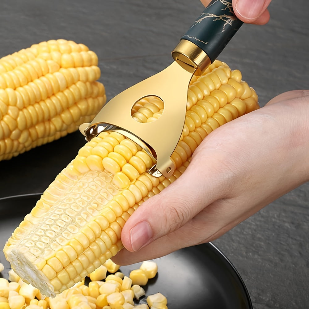 Stainless Steel Corn Cob Stripper - Quick & Easy Kernel Removal Tool.