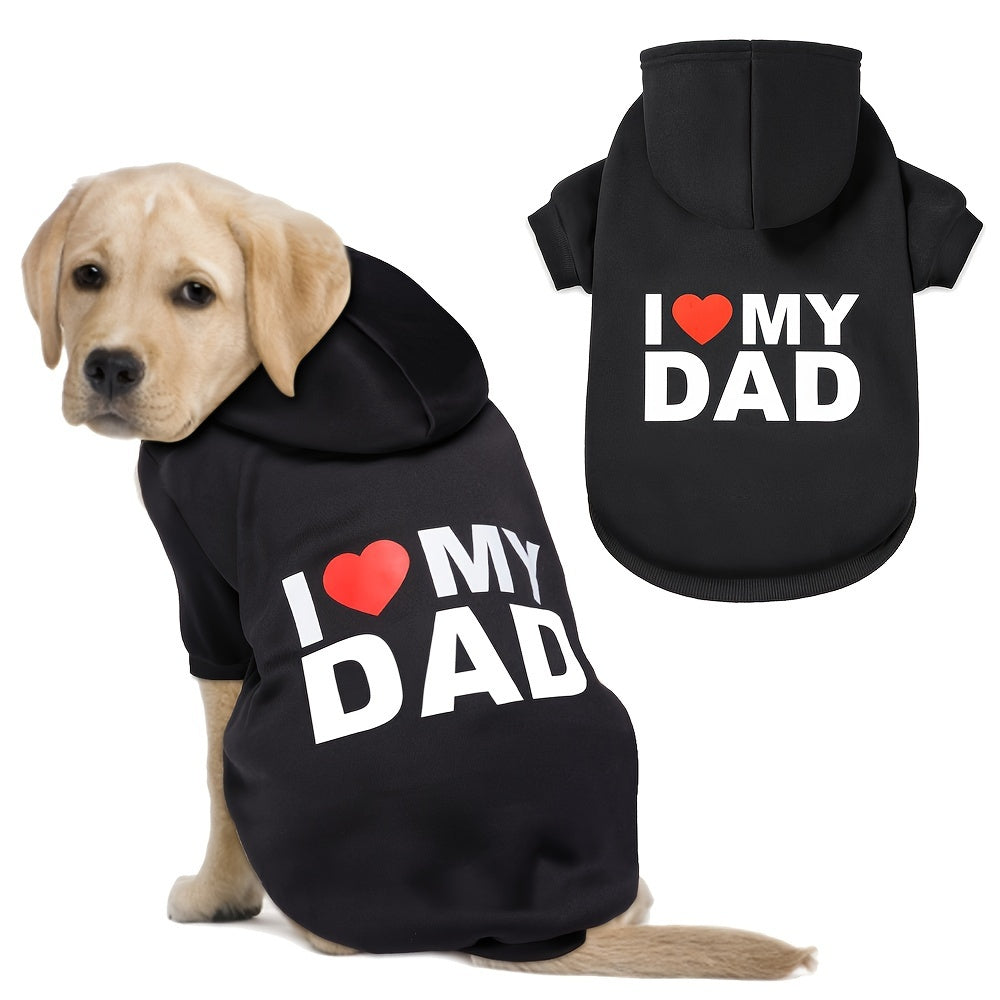 Dog Sweater Dog Hoodie Cold Weather Warm Dog Coat Hooded Sweatshirt For Dogs And Cats (Dad)