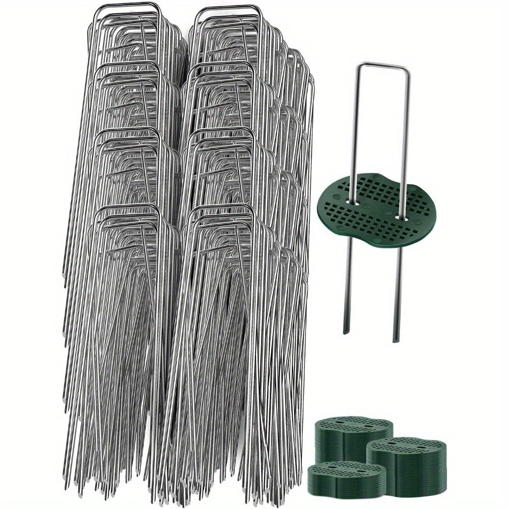 6 inch 11 Gauge Galvanized Landscape Staples Garden Staples Gasket U-Shaped Tent Stakes SOD Pins Yard Stakes