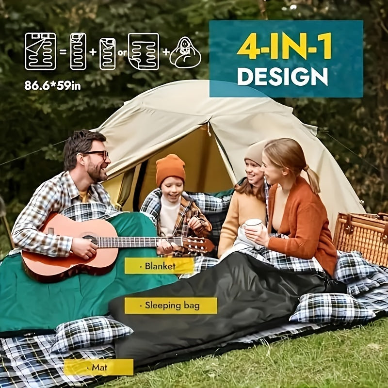 Luxurious Flannel, Queen Size with 2 Pillows, for Cold Weather Camping