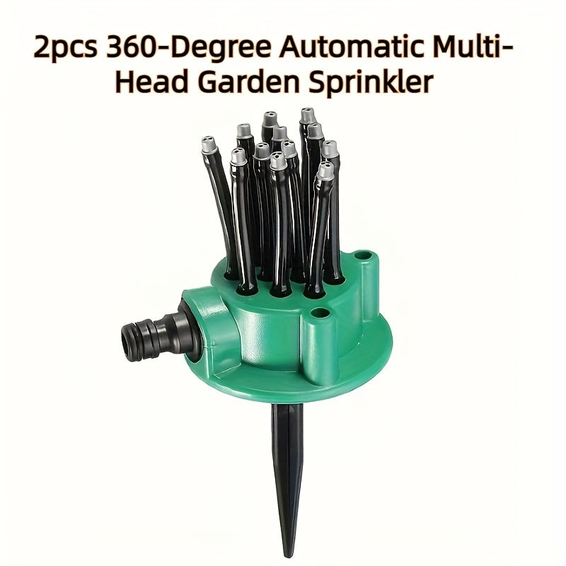 Automatic Multi-Head Garden Sprinkler - Efficient Watering System With 360-Degree Coverage, Adjustable Spray Durable Construction,