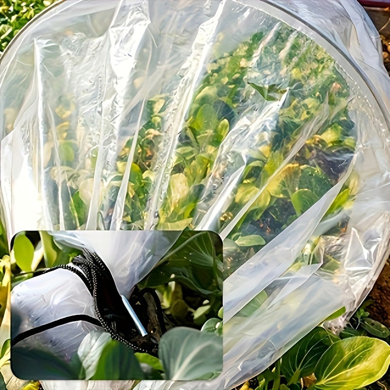 Mini Greenhouse Tunnel Kit - White Polyethylene with Adjustable Straps, Ideal for Winter Protection & Strawberry Growth (1pc)