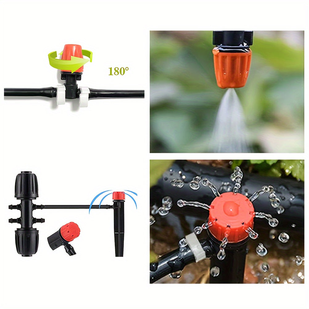 200FT Automatic Plant Watering System With 1/2 Inch Hose 1/4 Inch Tubing Patio Misting Plant Watering System.