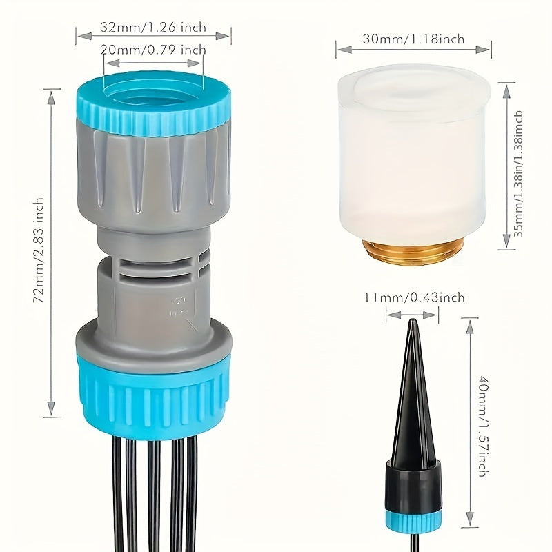 Easy-Install Drip Irrigation Kit with 10 Adjustable Emitters - Self-Watering System, Includes 3/4" Adapter