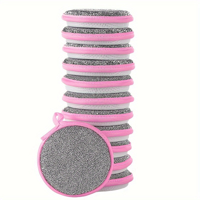 15pcs, Cleaning Sponge, Scouring Pad, Cleaning Cloth For Sink Or Kitchen Stove, Antibacterial And Washable Cleaning Brush,