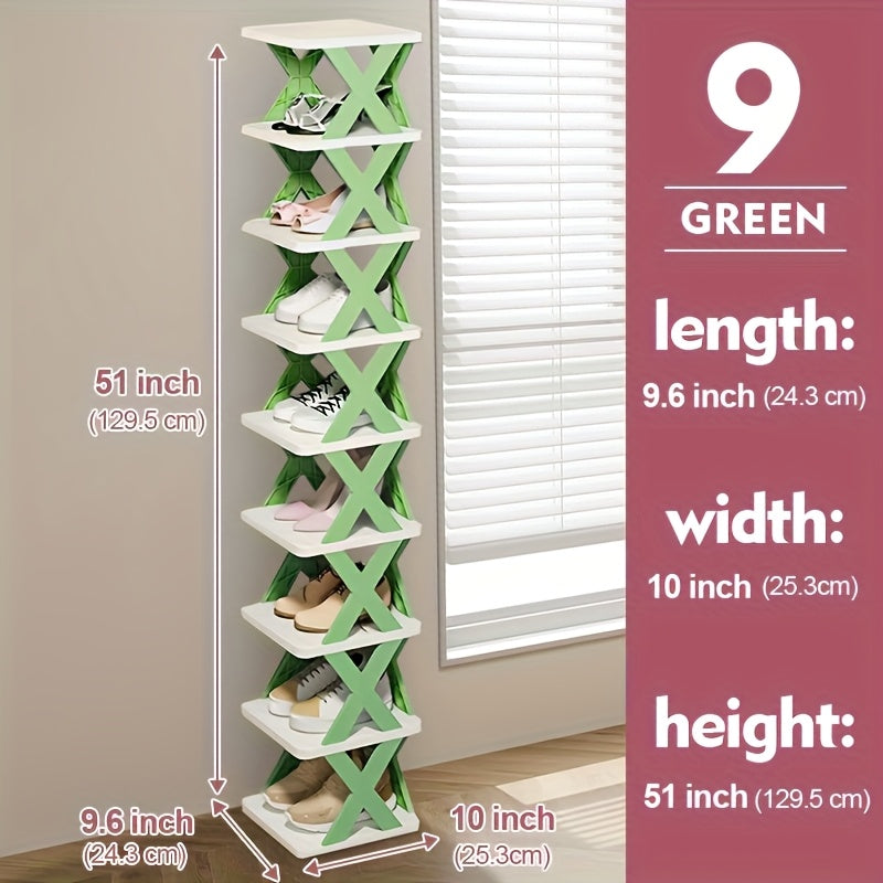 9-layer Shoe Rack Vertical Shoe Storage, Space Saving, Independent Shoe Storage Rack.