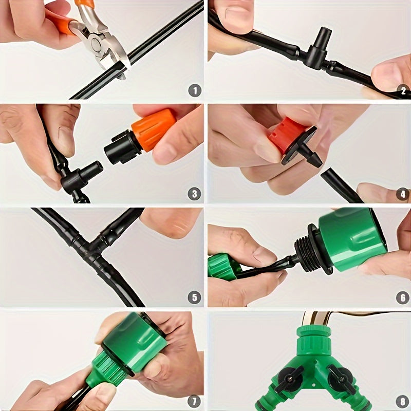1 Set Of DIY Garden Drip Irrigation Hose, Watering System.