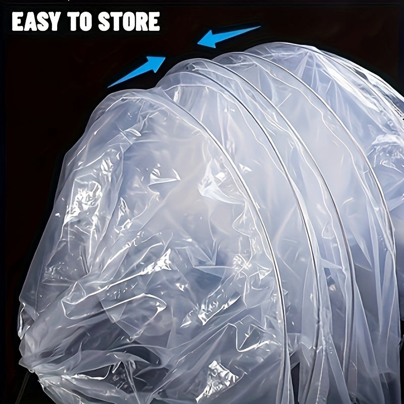 Mini Greenhouse Tunnel Kit - White Polyethylene with Adjustable Straps, Ideal for Winter Protection & Strawberry Growth (1pc)