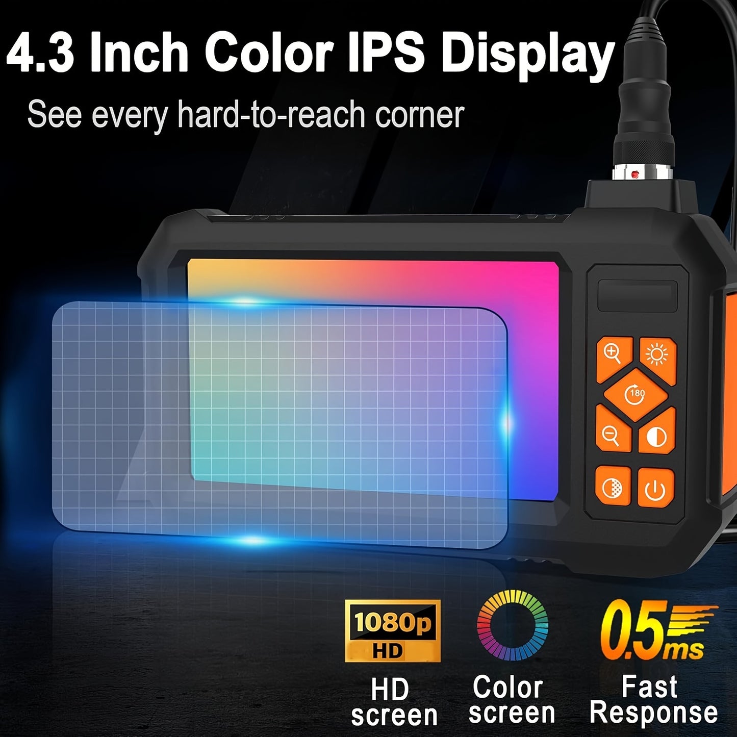 Borescope Camera With Light, Waterproof. With Light, 1080P HD Inspection Camera