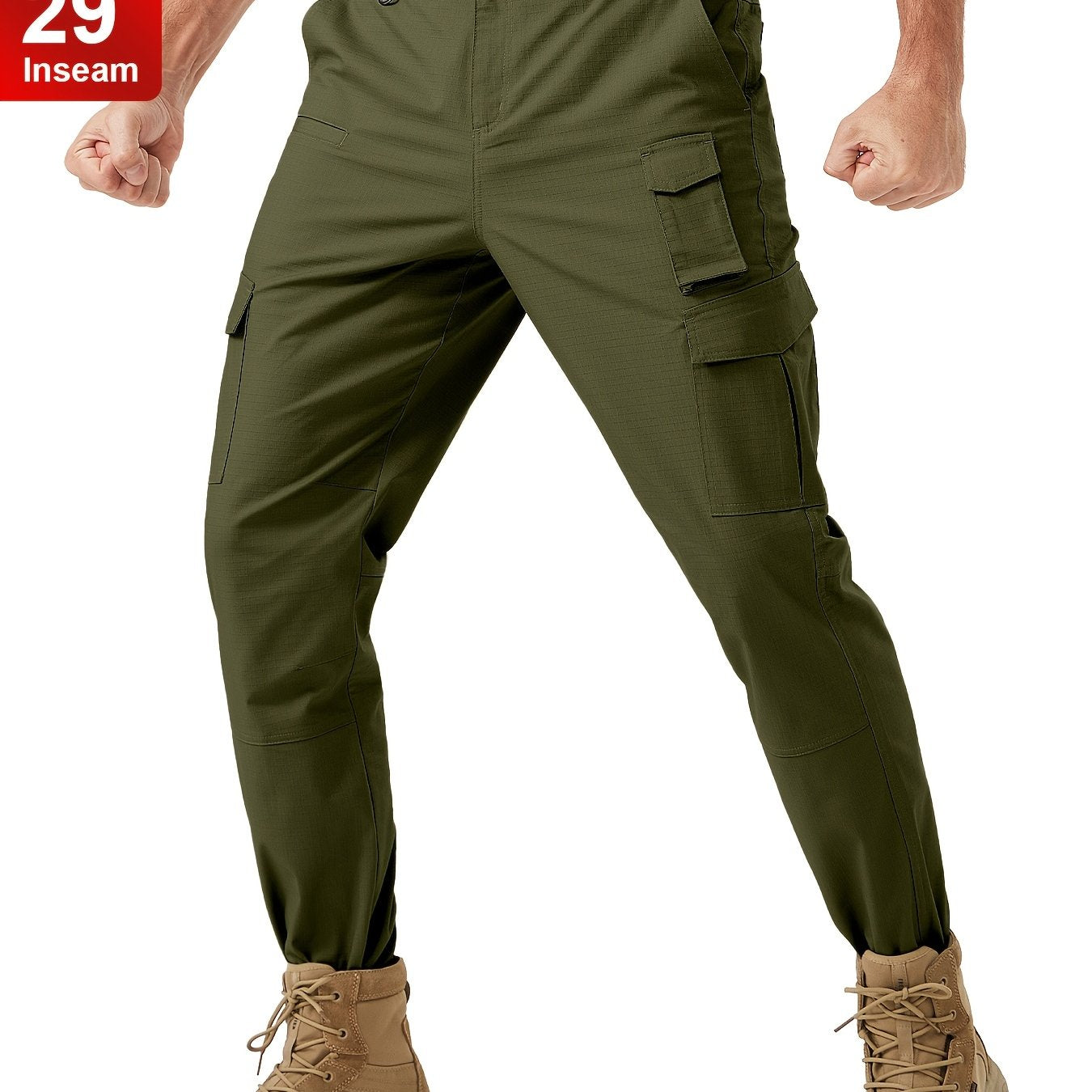 Plus Size Men's Tactical Hiking Pants - Ultra-Durable Water Resistant Ripstop Cargo Pants with 8 Pockets, Lightweight Quick Dry Technology, and Breathable Fabric Ideal for Big and Tall Men