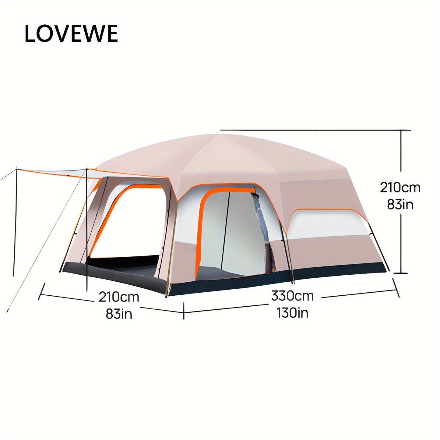 4-6 People Waterproof Quick Open Tent, Anti-mosquito Sunscreen.