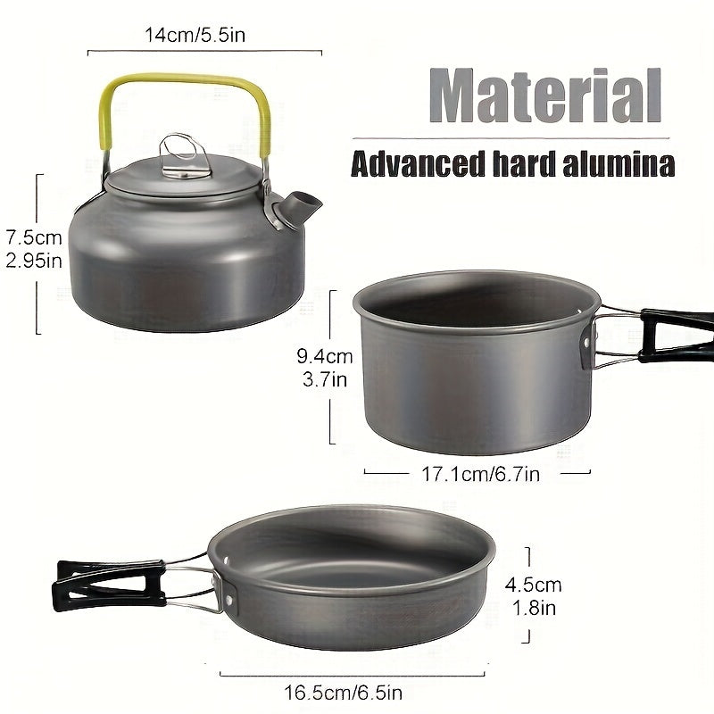 3pcs Aluminum Lightweight Camping Cookware Set