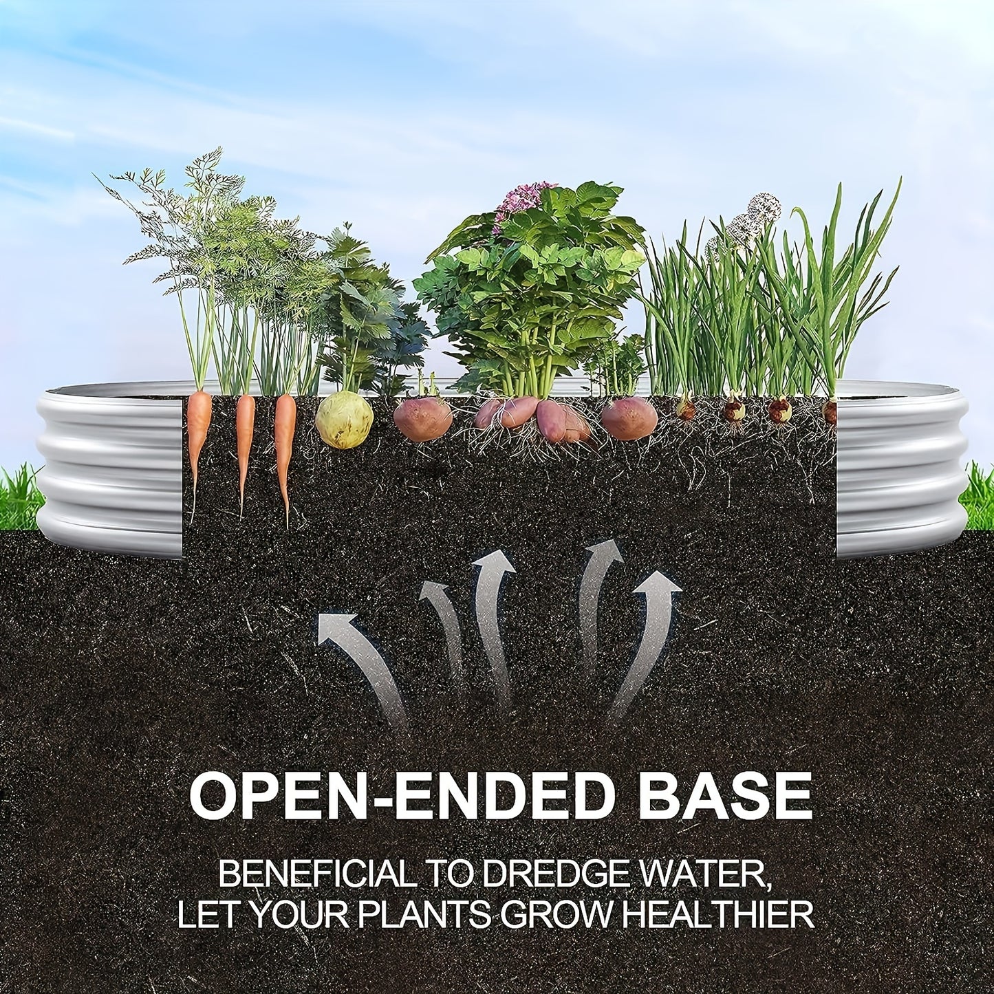 Elevated Gardening 4 By 2 By 1 Feet, Galvanized Steel. Ideal For Growing Vegetables Outdoors In A Large Oval Metal Planter Box.