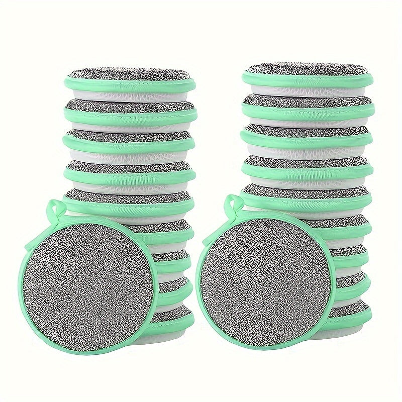 15pcs, Cleaning Sponge, Scouring Pad, Cleaning Cloth For Sink Or Kitchen Stove, Antibacterial And Washable Cleaning Brush,