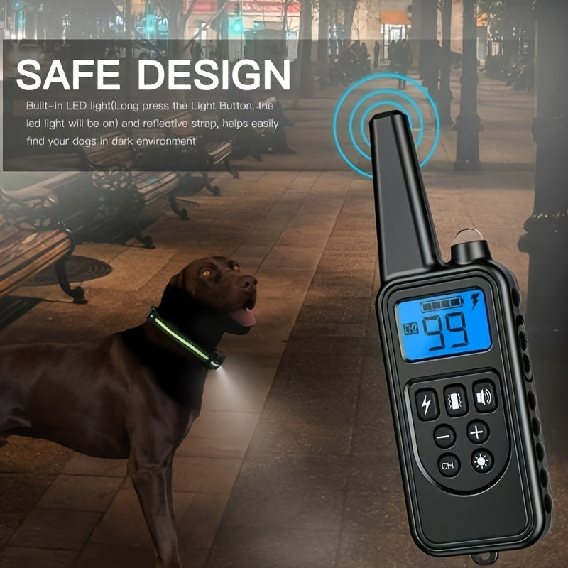 3000Ft Waterproof Dog Training Collar With Remote, Dog Shock Collar With Beep, Vibration, Light,