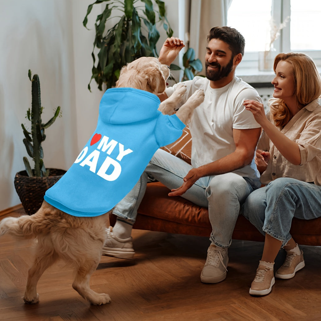 Dog Sweater Dog Hoodie Cold Weather Warm Dog Coat Hooded Sweatshirt For Dogs And Cats (Dad)