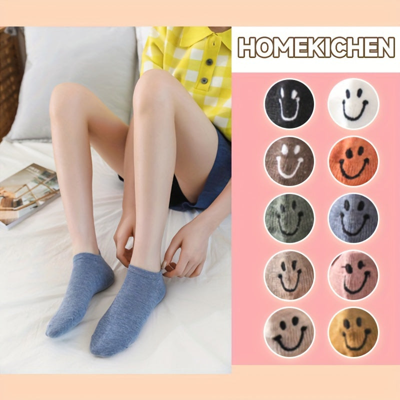 10 Pairs Soft & Breathable Ankle Socks Low Cut Design,One Size for most Women