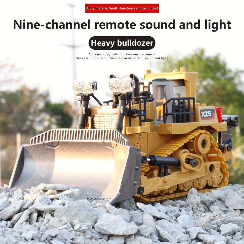 2.4Ghz Remote Control Excavator Toy, with Metal Shovel, Lights, Various Sound Effects and