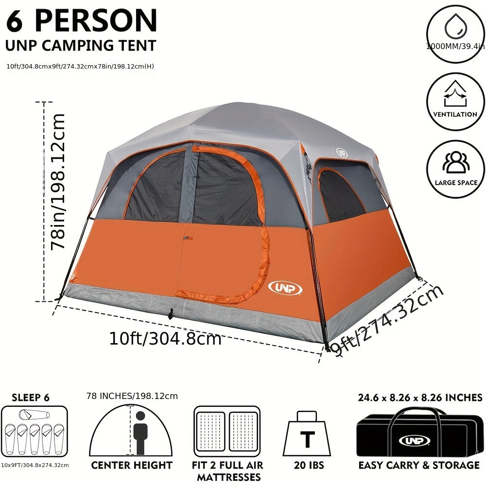 Easy Setup Camping Tent For Family Camping, 6 Person