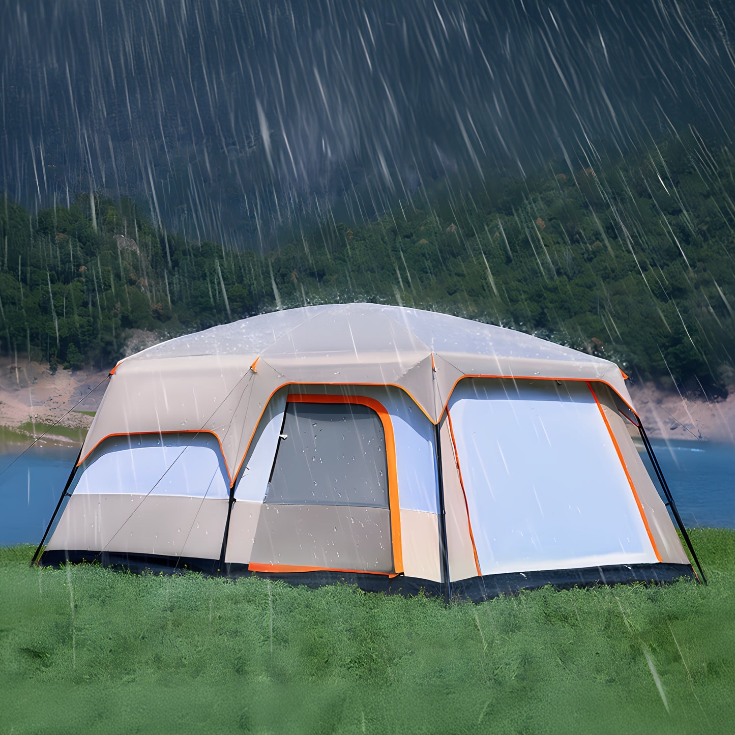 4-6 People Waterproof Quick Open Tent, Anti-mosquito Sunscreen.