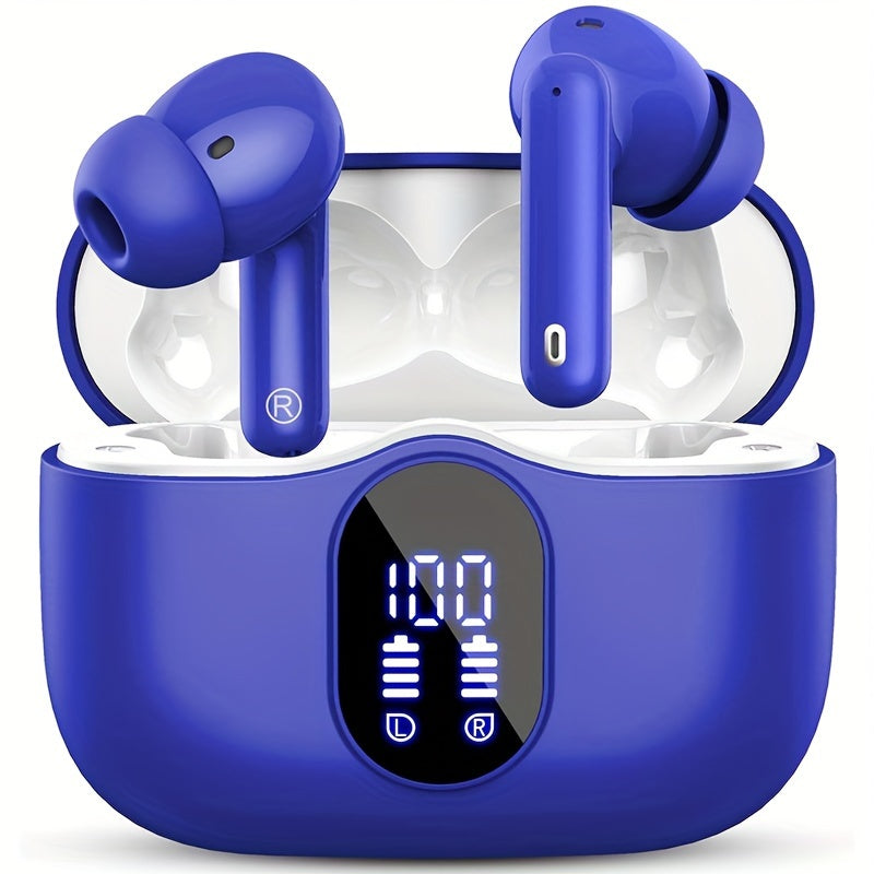 36 Hours Wireless Earbuds, Noise Cancelling Microphone LED Display In Ear Headphones with Bass Stereo and Wireless 5.3 Headset for Laptop Pad Mobile Phone Exercise