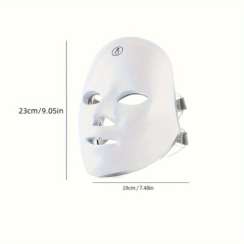 Rechargeable 7-color LED face mask facial care tool