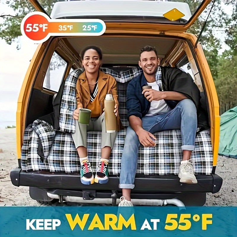 Luxurious Flannel, Queen Size with 2 Pillows, for Cold Weather Camping