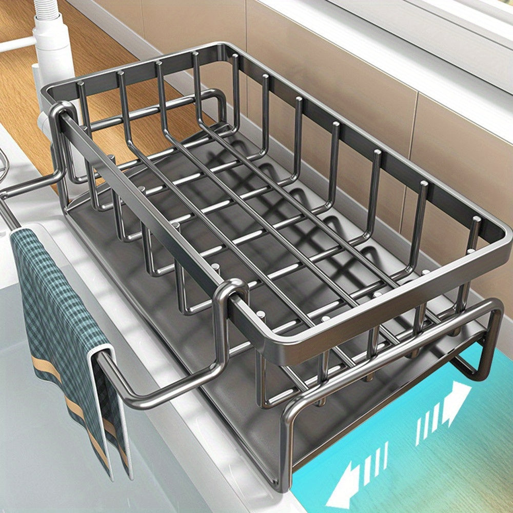 Multifunctional Kitchen Shelf, Rag Drainer Rack Household Drainage Basket,