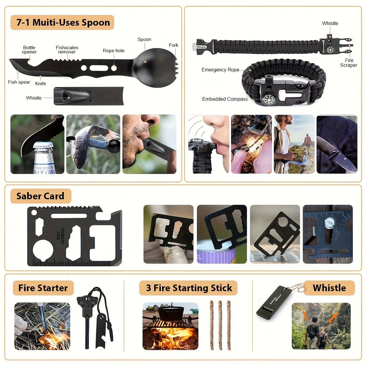 250Pcs Ultimate Survival Kit - Comprehensive First Aid Kit, Emergency Tent, Compatible Bag, and Multi-Tool.