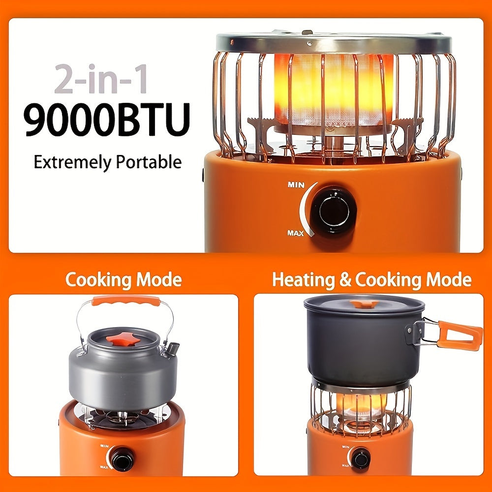 PropaneMaster 9000 BTU 2-in-1 Portable Gas Stove - Reliable Indoor & Outdoor Heating, and Cooking.