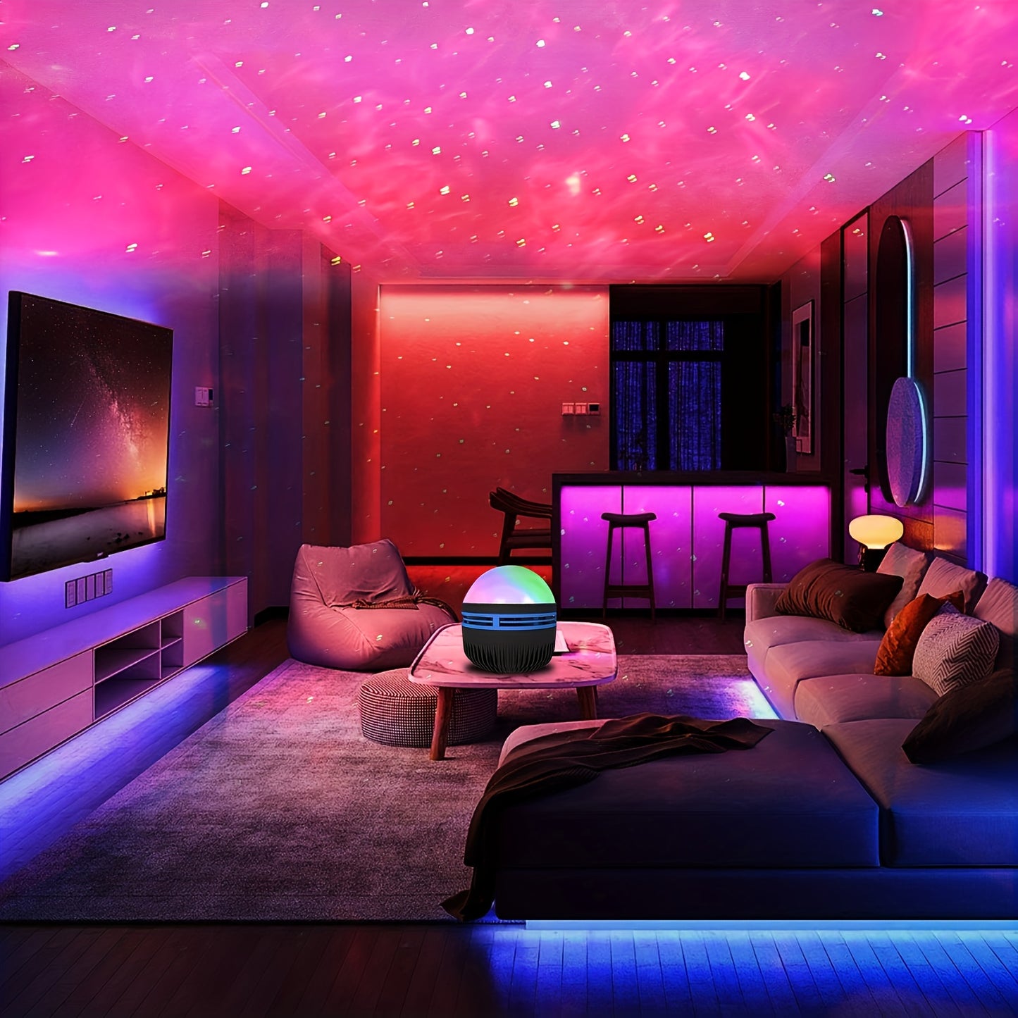 Aurora & Ocean Wave LED Night Light with Remote